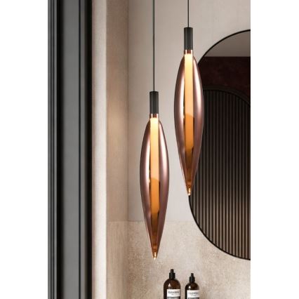 Luster na sajli NORDIC 1xG9/5W/230V crna/bakrena