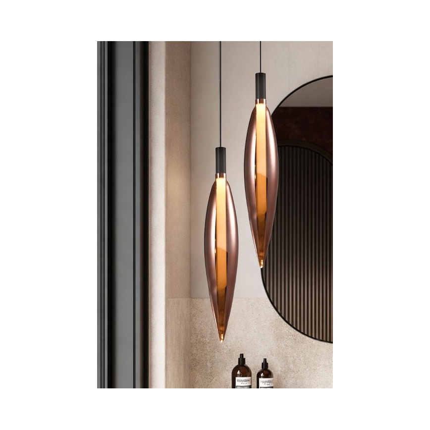 Luster na sajli NORDIC 1xG9/5W/230V crna/bakrena
