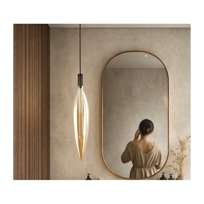 Luster na sajli NORDIC 1xG9/5W/230V crna/zadimljeno bež
