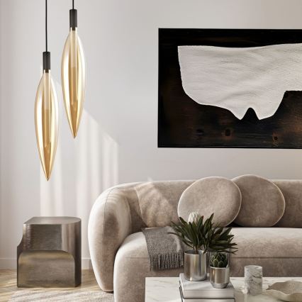 Luster na sajli NORDIC 1xG9/5W/230V crna/zadimljeno bež
