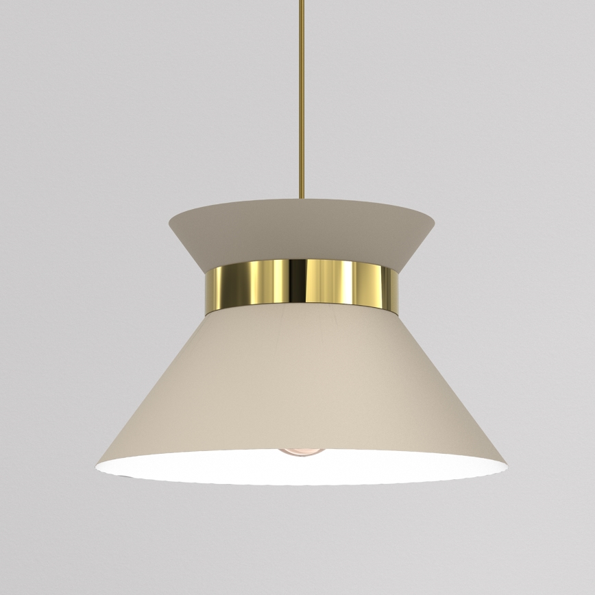Luster na sajli NORGE 1xE27/15W/230V bež/zlatna