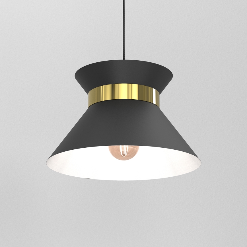 Luster na sajli NORGE 1xE27/15W/230V crna/zlatna