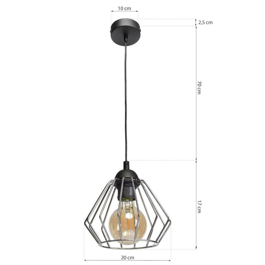 Luster na sajli NORMAN 1xE27/60W/230V