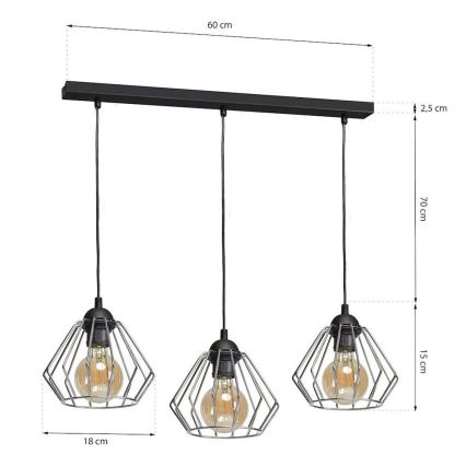 Luster na sajli NORMAN 1xE27/60W/230V