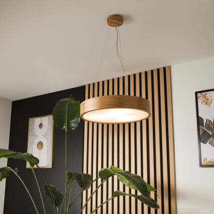 Luster na sajli OAK 3xE27/60W/230V hrast ø 47,5 cm - FSC certificirano