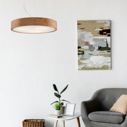 Luster na sajli OAK 3xE27/60W/230V hrast ø 47,5 cm - FSC certificirano