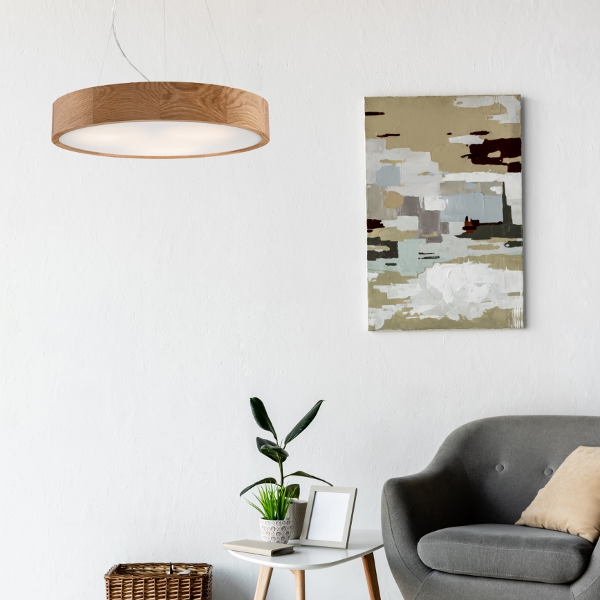 Luster na sajli OAK 3xE27/60W/230V hrast ø 47,5 cm - FSC certificirano
