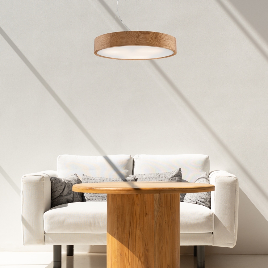 Luster na sajli OAK 3xE27/60W/230V hrast ø 47,5 cm - FSC certificirano