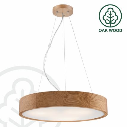 Luster na sajli OAK 3xE27/60W/230V hrast ø 47,5 cm - FSC certificirano