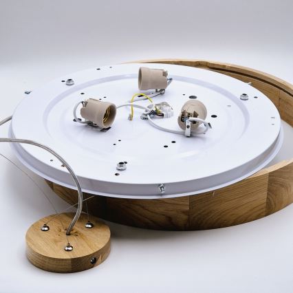 Luster na sajli OAK 3xE27/60W/230V hrast ø 47,5 cm - FSC certificirano