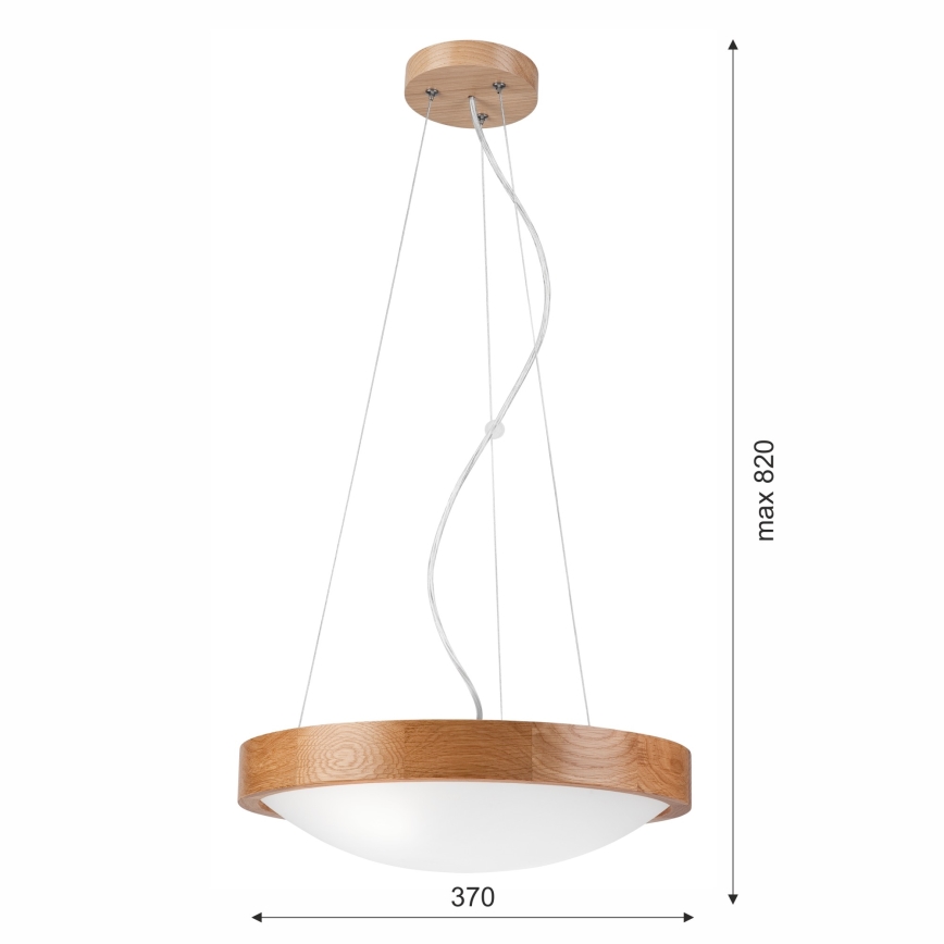 Luster na sajli OAK SLIM 2xE27/60W/230V ø 37 cm hrast