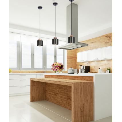 Luster na sajli OLENA 1xE27/60W/230V crna