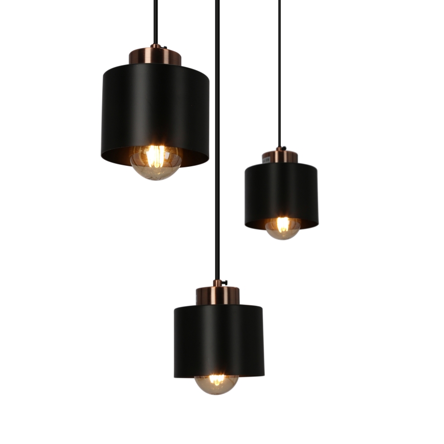 Luster na sajli OLENA 3xE27/60W/230V crna