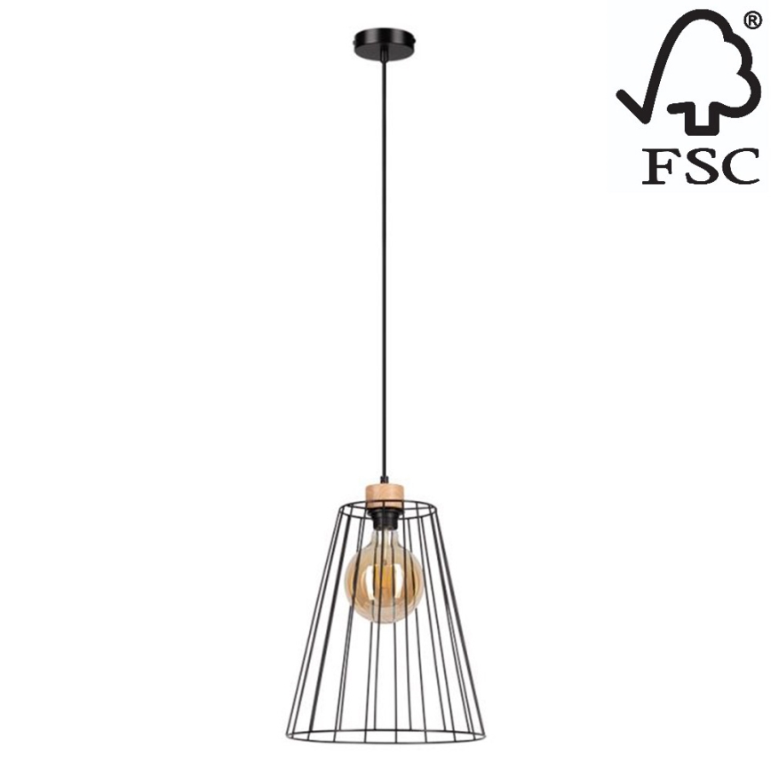 Luster na sajli ORAZIO 1xE27/60W/230V hrast – FSC certificirano