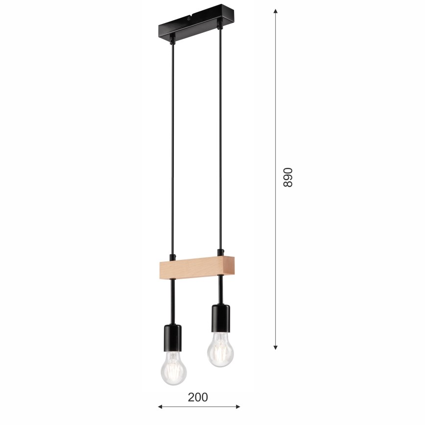 Luster na sajli ORAZIO 2xE27/60W/230V bukva