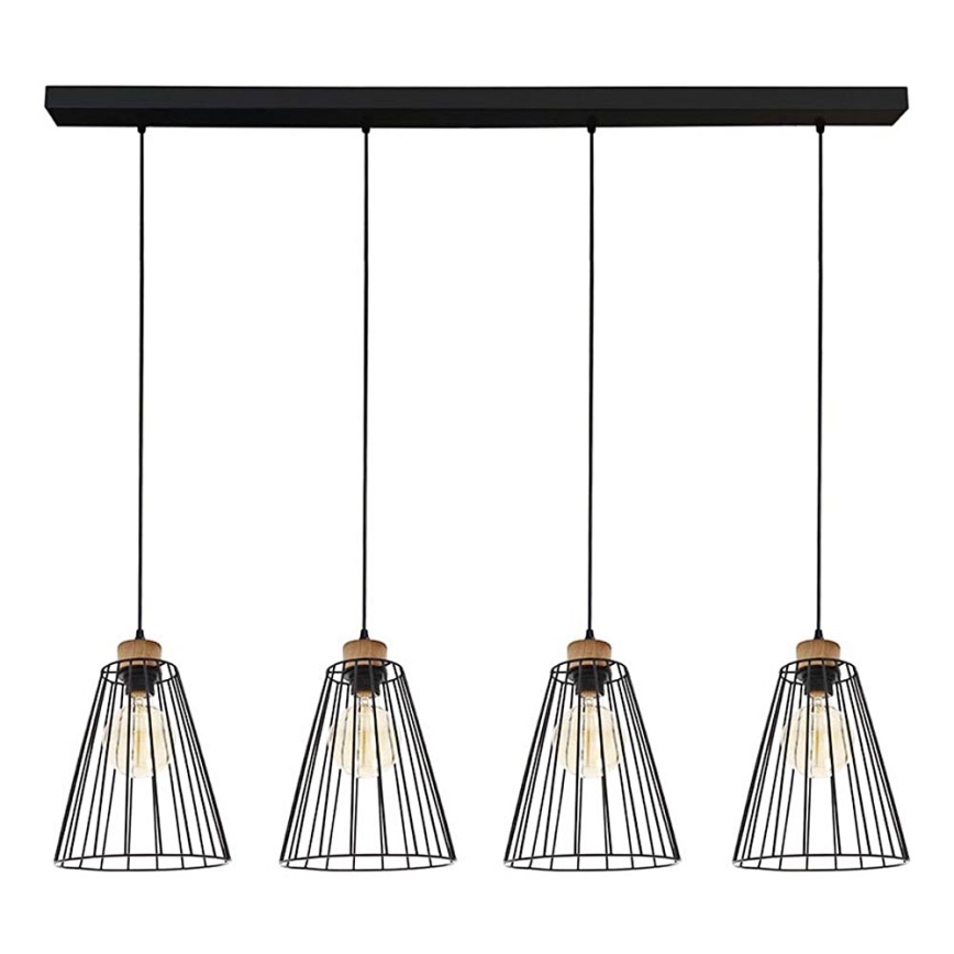 Luster na sajli ORAZIO 4xE27/60W/230V hrast