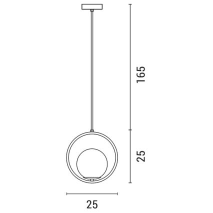 Luster na sajli ORBA 1xE27/15W/230V mesing