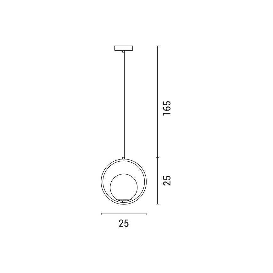 Luster na sajli ORBA 1xE27/15W/230V mesing