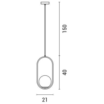 Luster na sajli ORBA 1xE27/15W/230V mesing