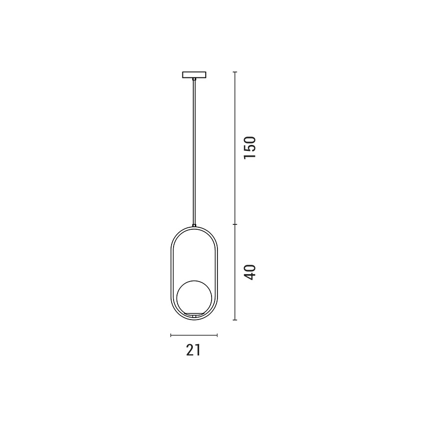 Luster na sajli ORBA 1xE27/15W/230V mesing