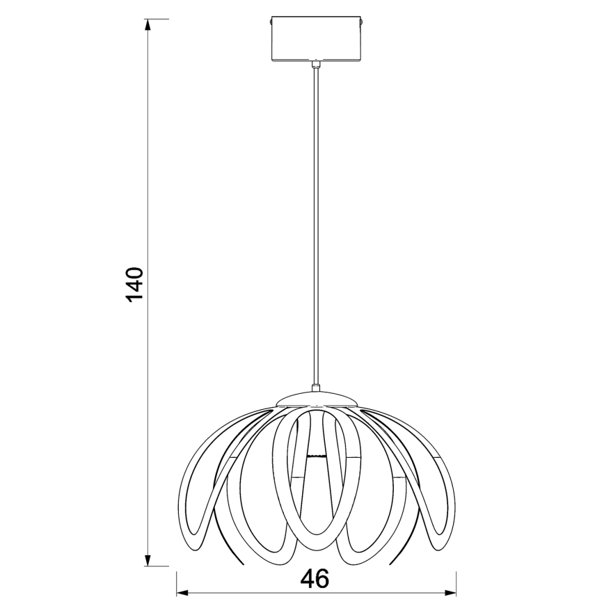 Luster na sajli ORCHID 1xE27/60W/230V crna
