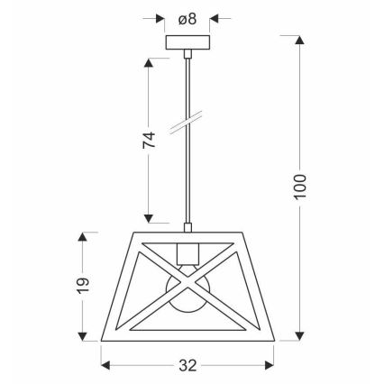 Luster na sajli ORIGAMI 1xE27/40W/230V