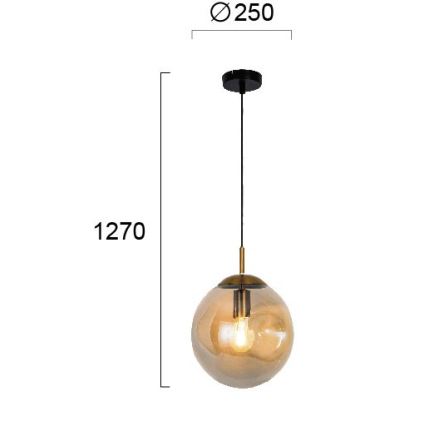Luster na sajli OSCAR 1xE27/40W/230V zadimljeno bež