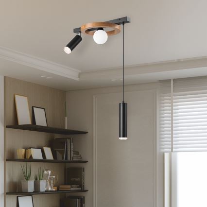 Luster na sajli OTIS 1xG9/5W/230V + 2xE27/15W/230V hrast