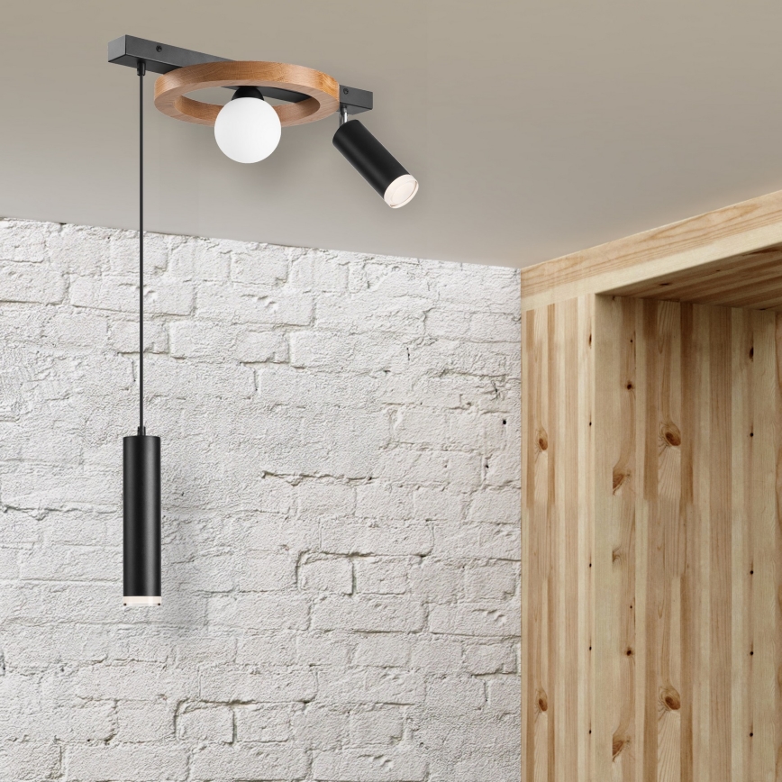 Luster na sajli OTIS 1xG9/5W/230V + 2xE27/15W/230V hrast