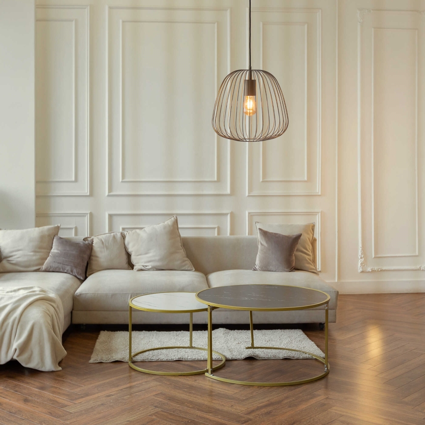 Luster na sajli OVELLA 1xE27/15W/230V Ø 36 cm, bež