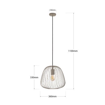 Luster na sajli OVELLA 1xE27/15W/230V Ø 36 cm, bež