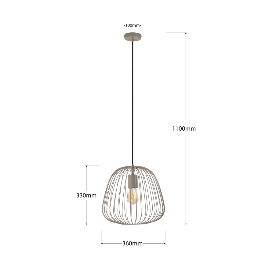 Luster na sajli OVELLA 1xE27/15W/230V Ø 36 cm, bež
