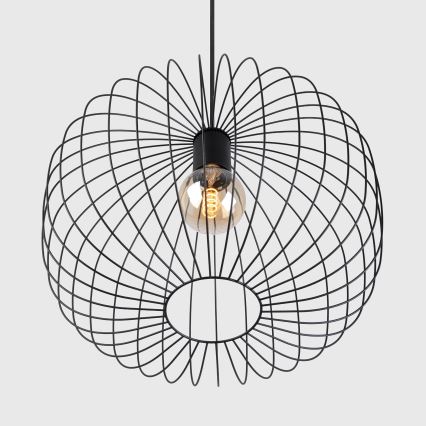 Luster na sajli OVELLA 1xE27/15W/230V Ø 46 cm crna