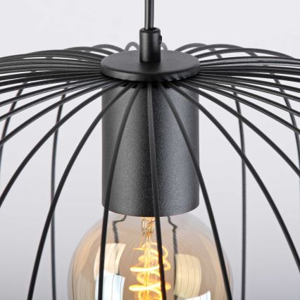 Luster na sajli OVELLA 1xE27/15W/230V Ø 46 cm crna