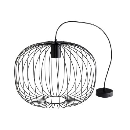 Luster na sajli OVELLA 1xE27/15W/230V Ø 46 cm crna