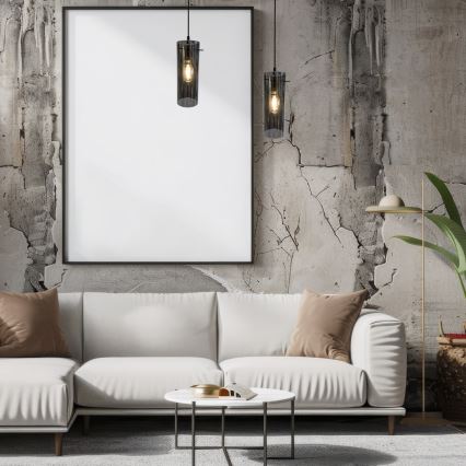 Luster na sajli PADOVA 1xE27/15W/230V crna