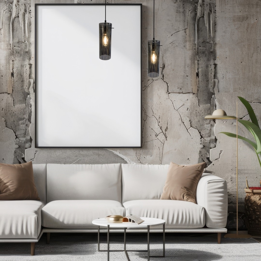 Luster na sajli PADOVA 1xE27/15W/230V crna