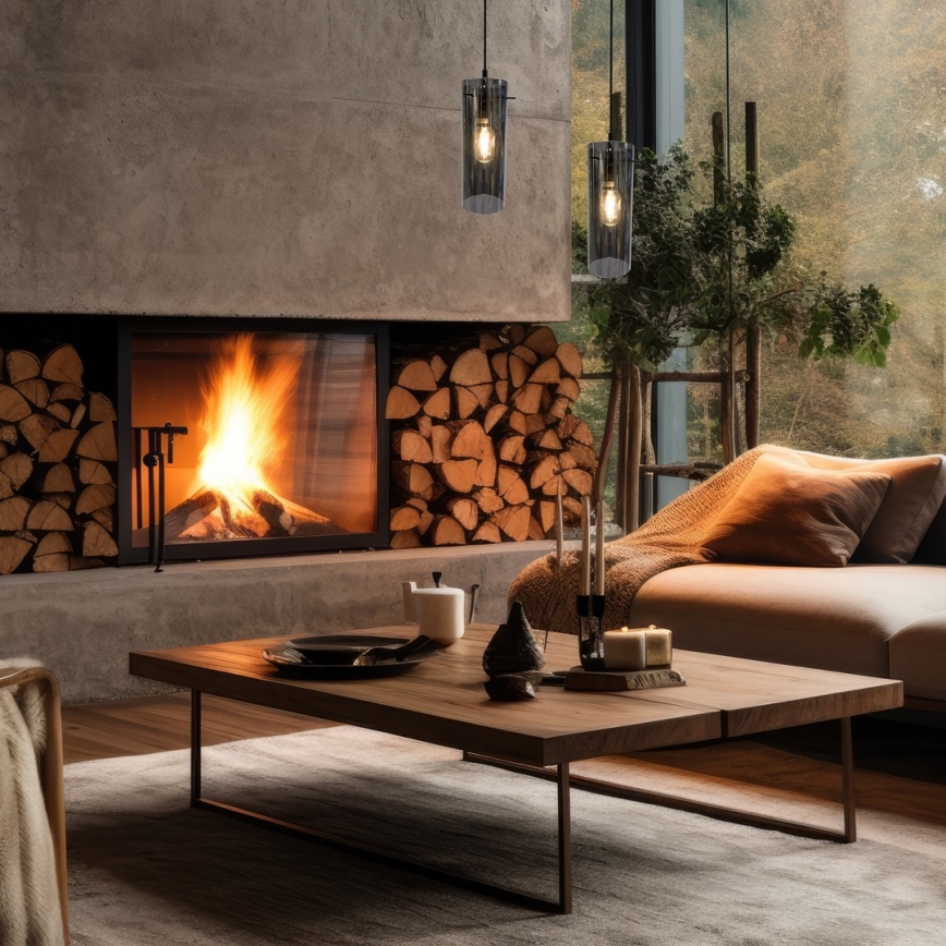Luster na sajli PADOVA 1xE27/15W/230V crna