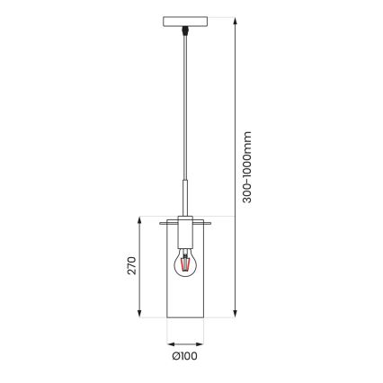 Luster na sajli PADOVA 1xE27/15W/230V crna