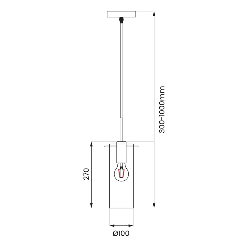 Luster na sajli PADOVA 1xE27/15W/230V crna