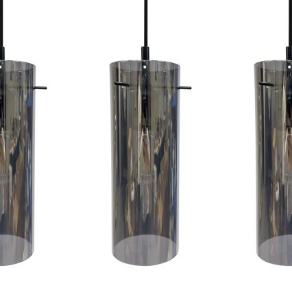 Luster na sajli PADOVA 3xE27/15W/230V crna