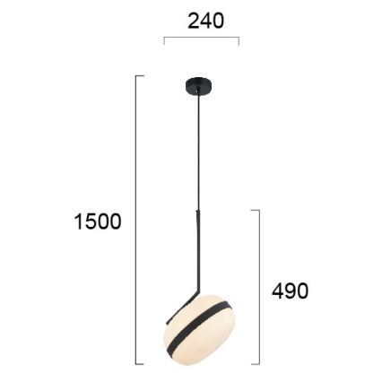 Luster na sajli PALMA 1xE27/40W/230V crna