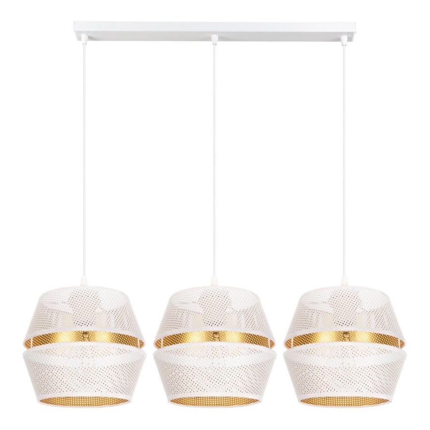 Luster na sajli PARIS 3xE27/60W/230V bijela/zlatna