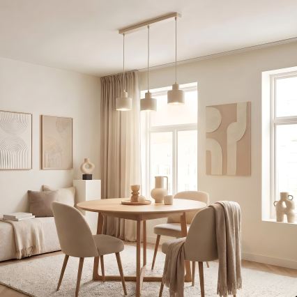 Luster na sajli PARKLA 3xE27/15W/230V bež