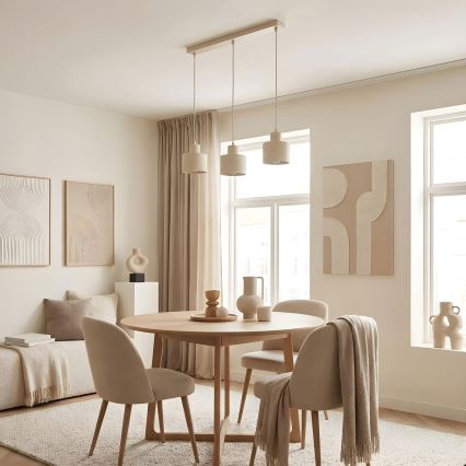 Luster na sajli PARKLA 3xE27/15W/230V bež