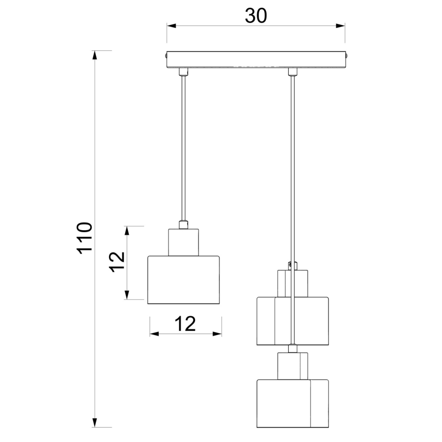Luster na sajli PARKLA 3xE27/15W/230V bež/zlatna