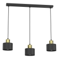 Luster na sajli PARKLA 3xE27/15W/230V crna