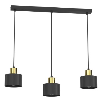 Luster na sajli PARKLA 3xE27/15W/230V crna