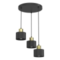 Luster na sajli PARKLA 3xE27/15W/230V crne boje