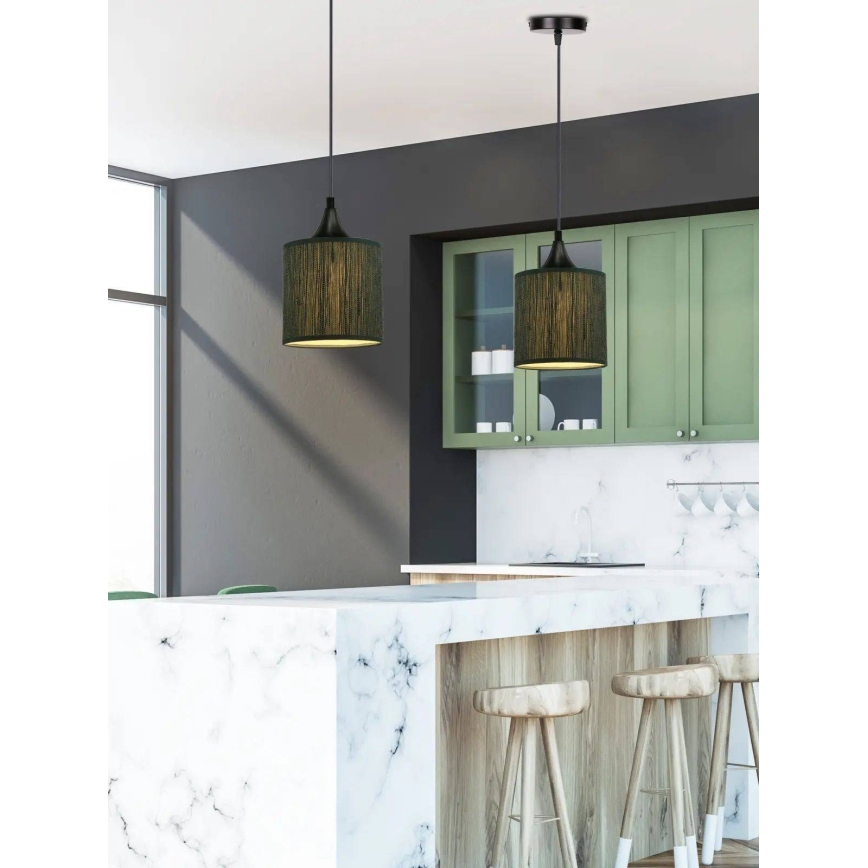Luster na sajli PATTI 1xE27/60W/230V pr. 15 cm zelena